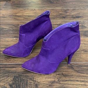 Purple Kinx Nubuck Pointed Ankle booties